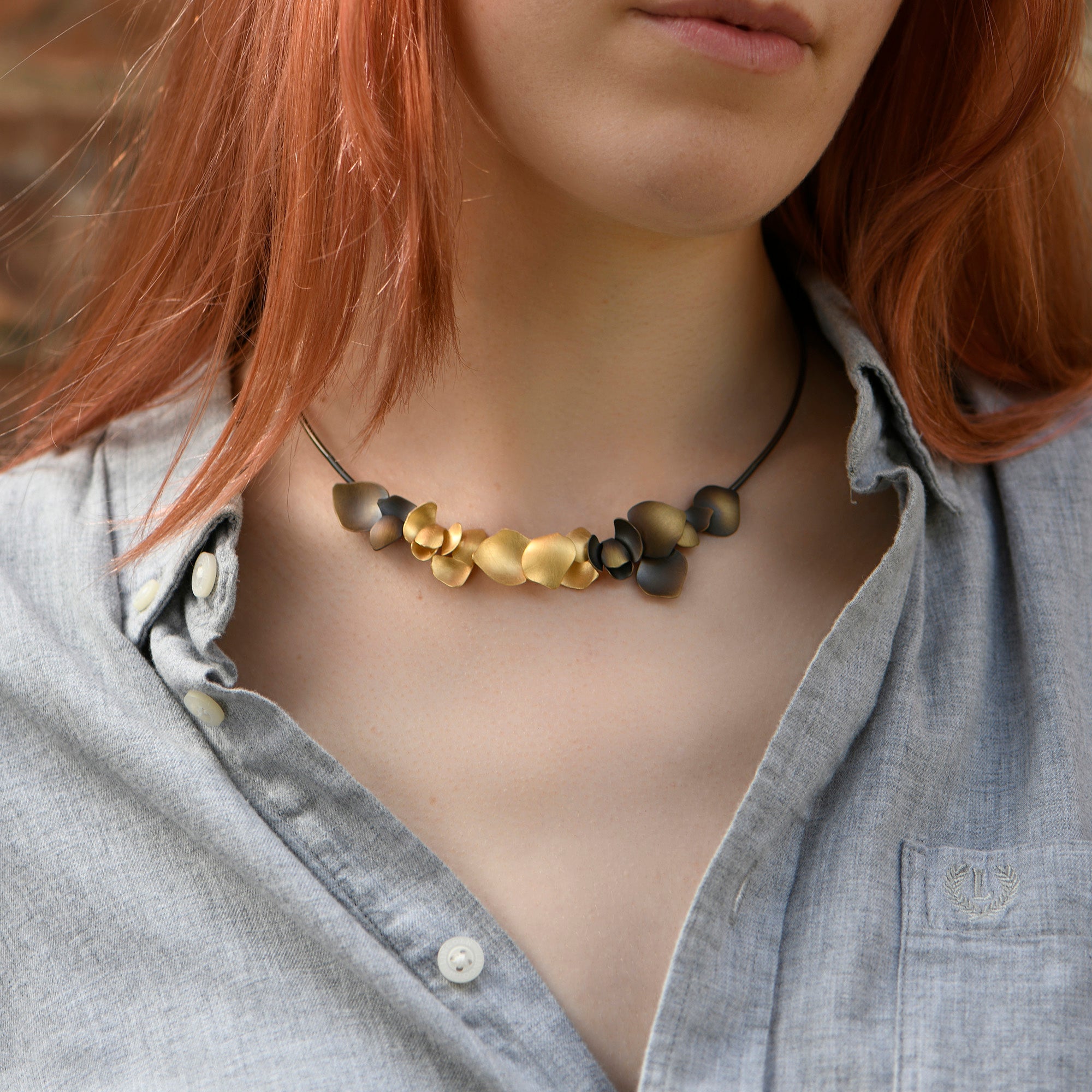 Short Ombre Petal Flower Necklace