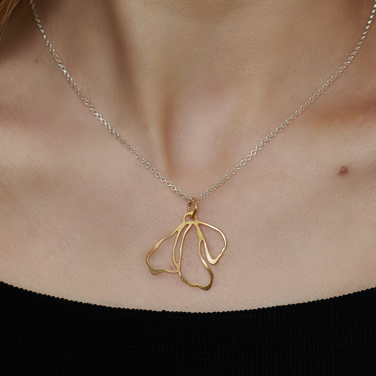 deco_echo_silver_and_gold_organic_natural_petal_drop_earrings_and_necklace