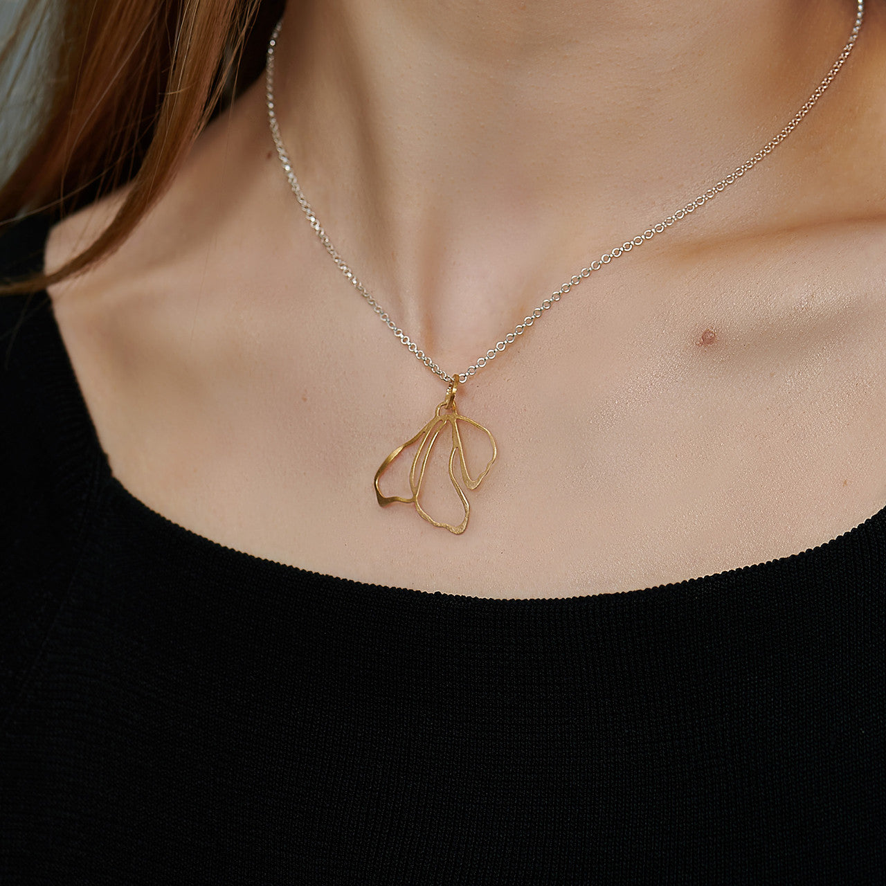 deco_echo_silver_and_gold_organic_natural_petal_drop_earrings_and_necklace