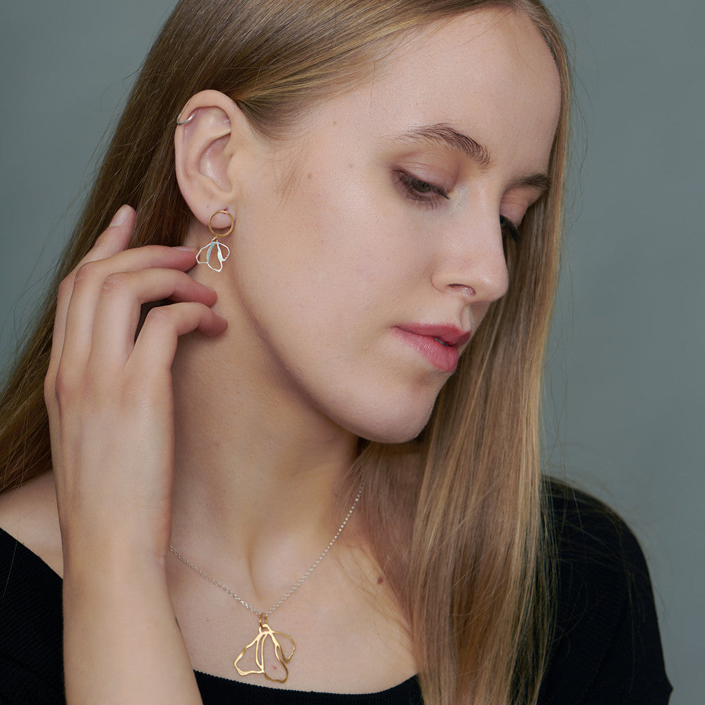 deco_echo_silver_and_gold_organic_natural_petal_drop_earrings_and_necklace
