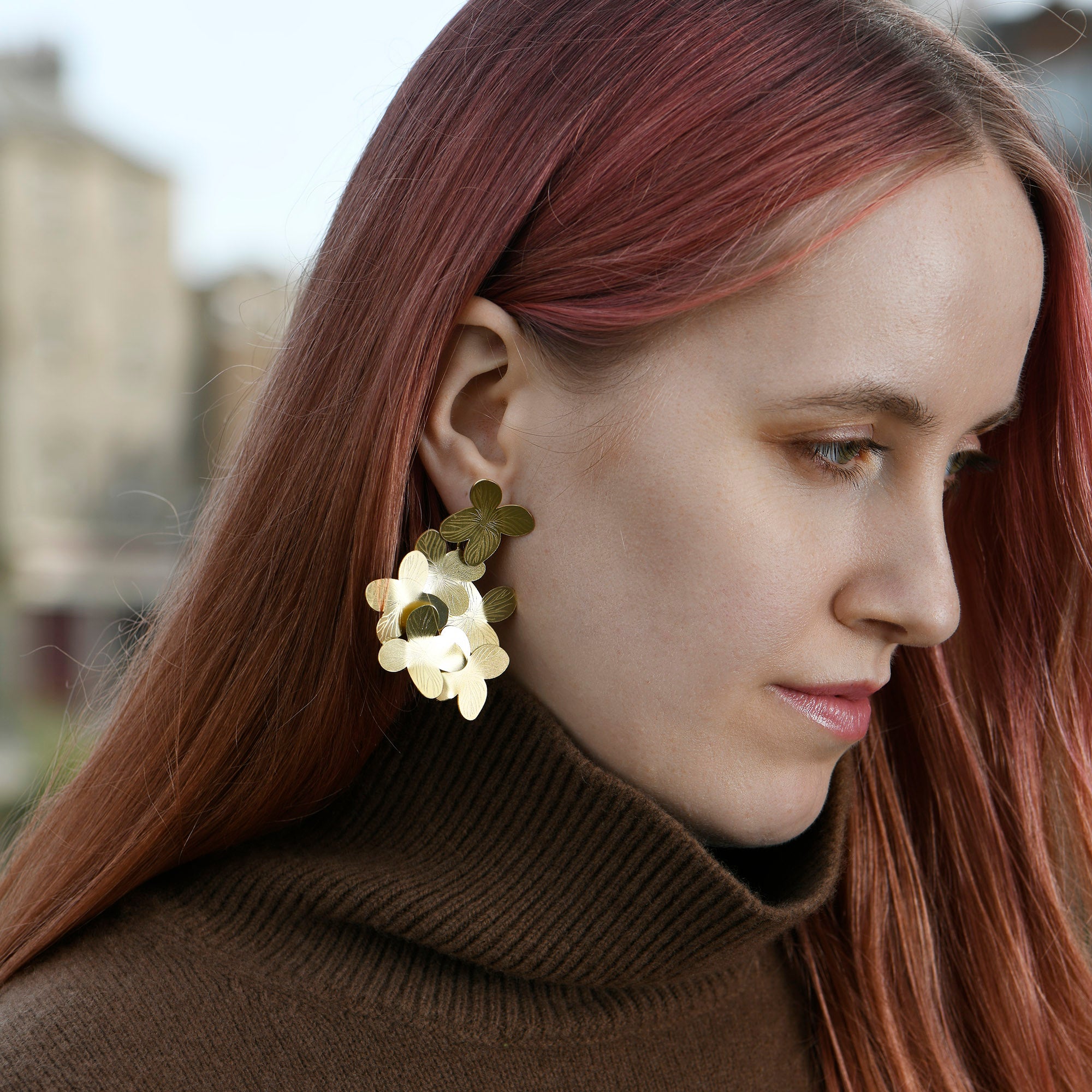 Large Flowers Statement Earrings