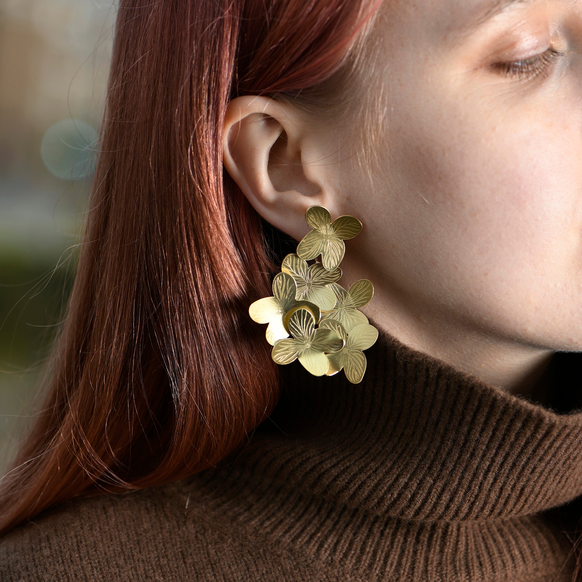 Large Flowers Statement Earrings