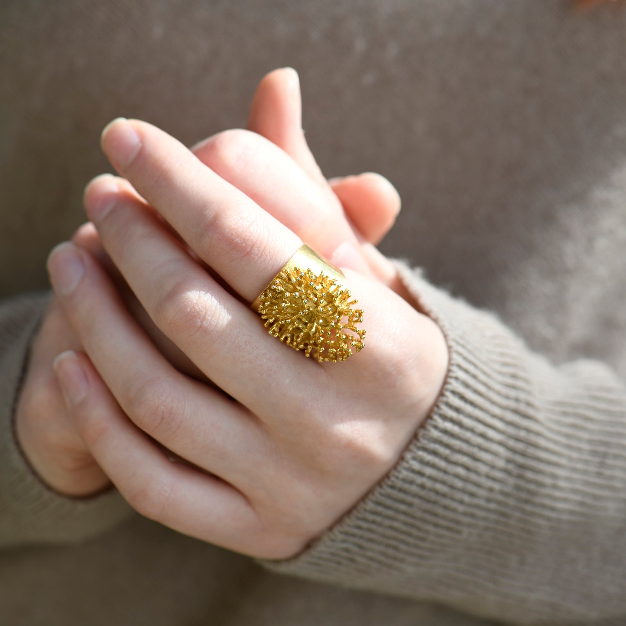 Ana Rubiato - Gold Vermeil Coral Reef Ring