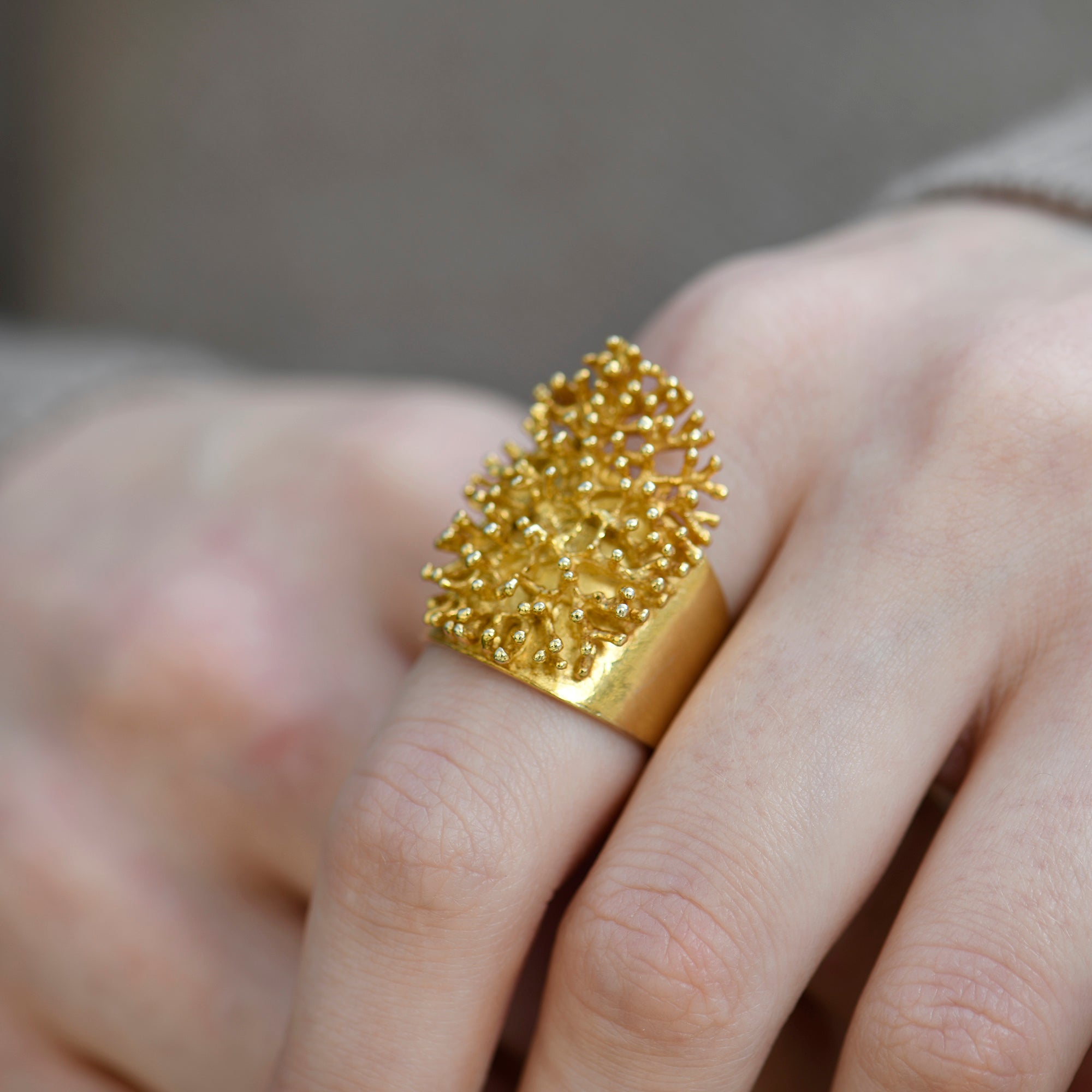 Ana Rubiato - Gold Vermeil Coral Reef Ring