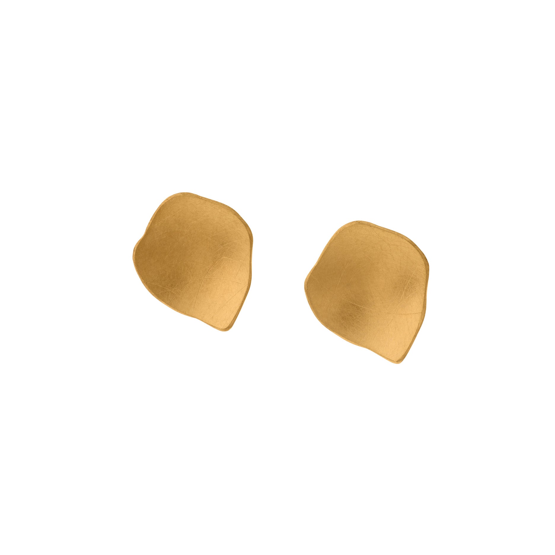 Gold Fragment Eggshell Petal Stud Earrings