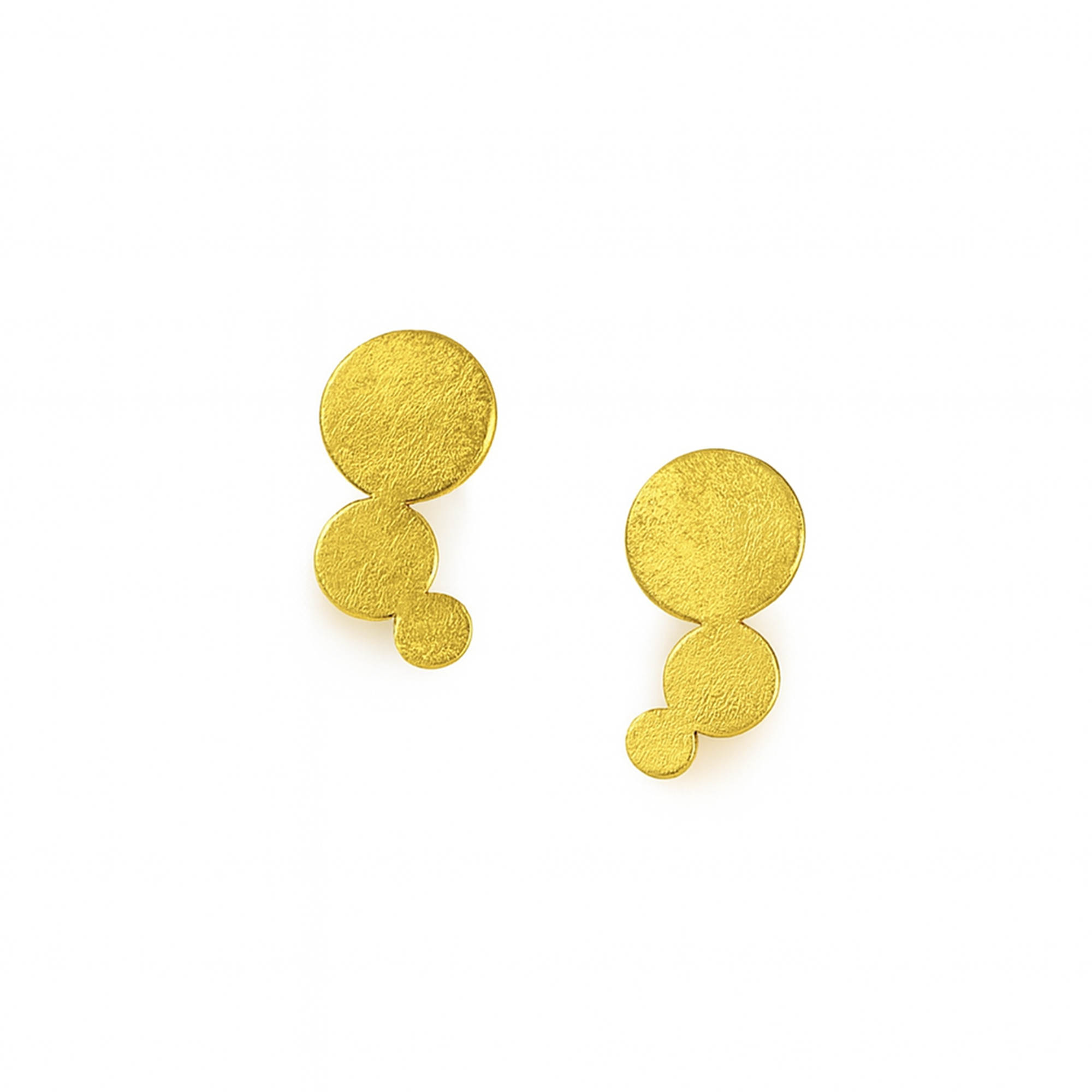 Gold Vermeil Textured Bubble Stud Earrings