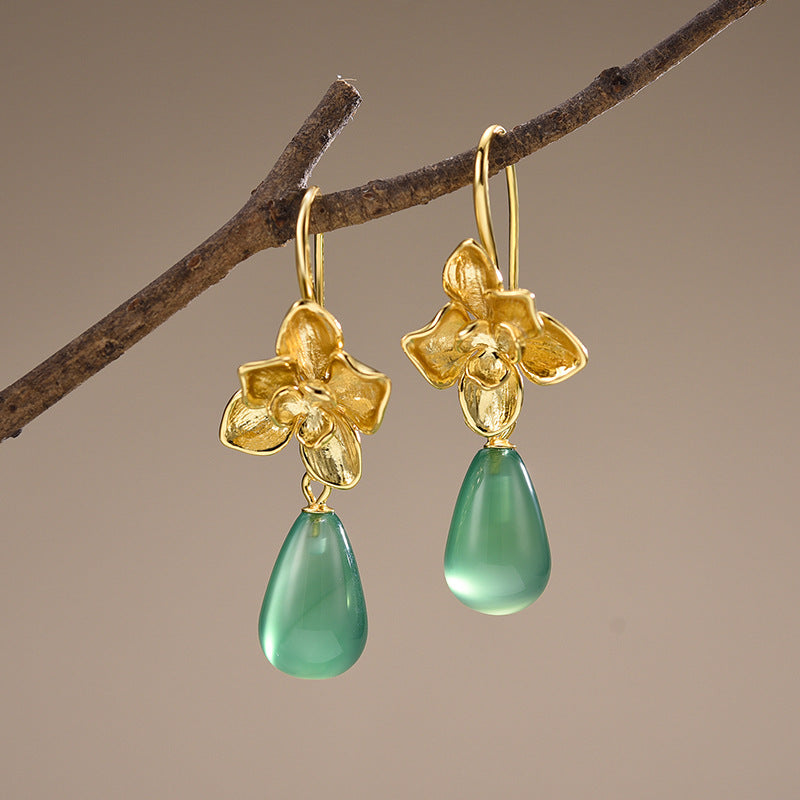 Sterling Silver Orchard Flower Drop Earrings