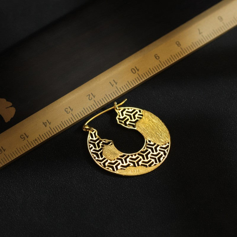 Openwork Hallow Out Circle Drop Earrings