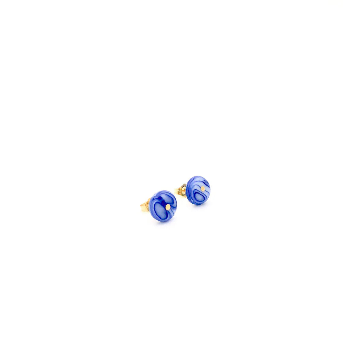 Blue Porcelain Stud Earrings