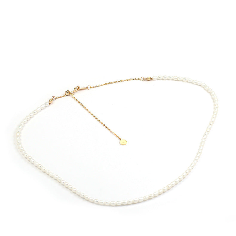 Mini Freshwater Rice Pearl & Gold Vermeil Choker Necklace