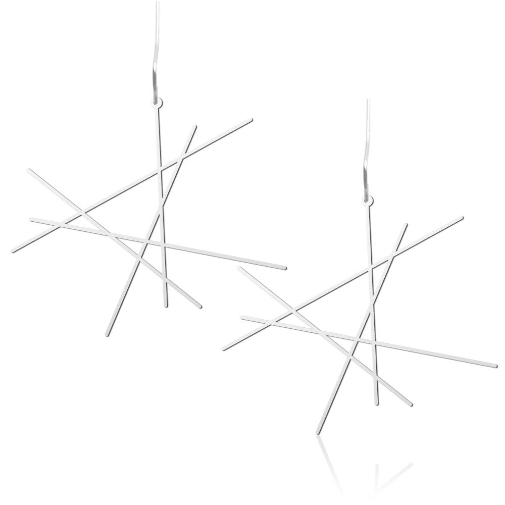 Moorigin Abstract Line Earrings Silver