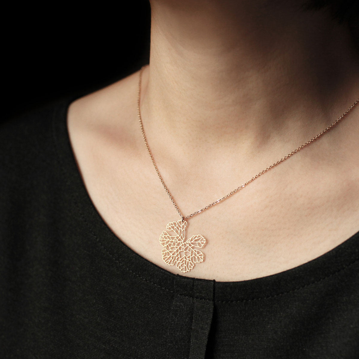 Moorigin_jewellery_necklace_pendant_gold_PVD_plating_stainless_steel_skeleton_leaf_nature_inspired_made_in_Taiwan