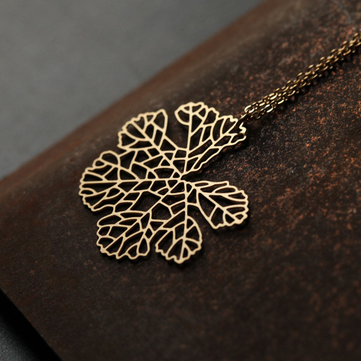 Moorigin_jewellery_necklace_pendant_gold_PVD_plating_stainless_steel_skeleton_leaf_nature_inspired_made_in_Taiwan
