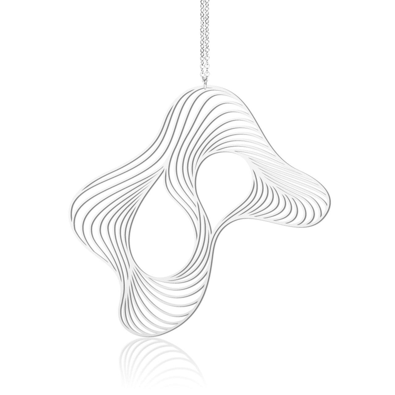 Moorigin Soft L Silver Large Pendant silver large expressive geometric necklace
