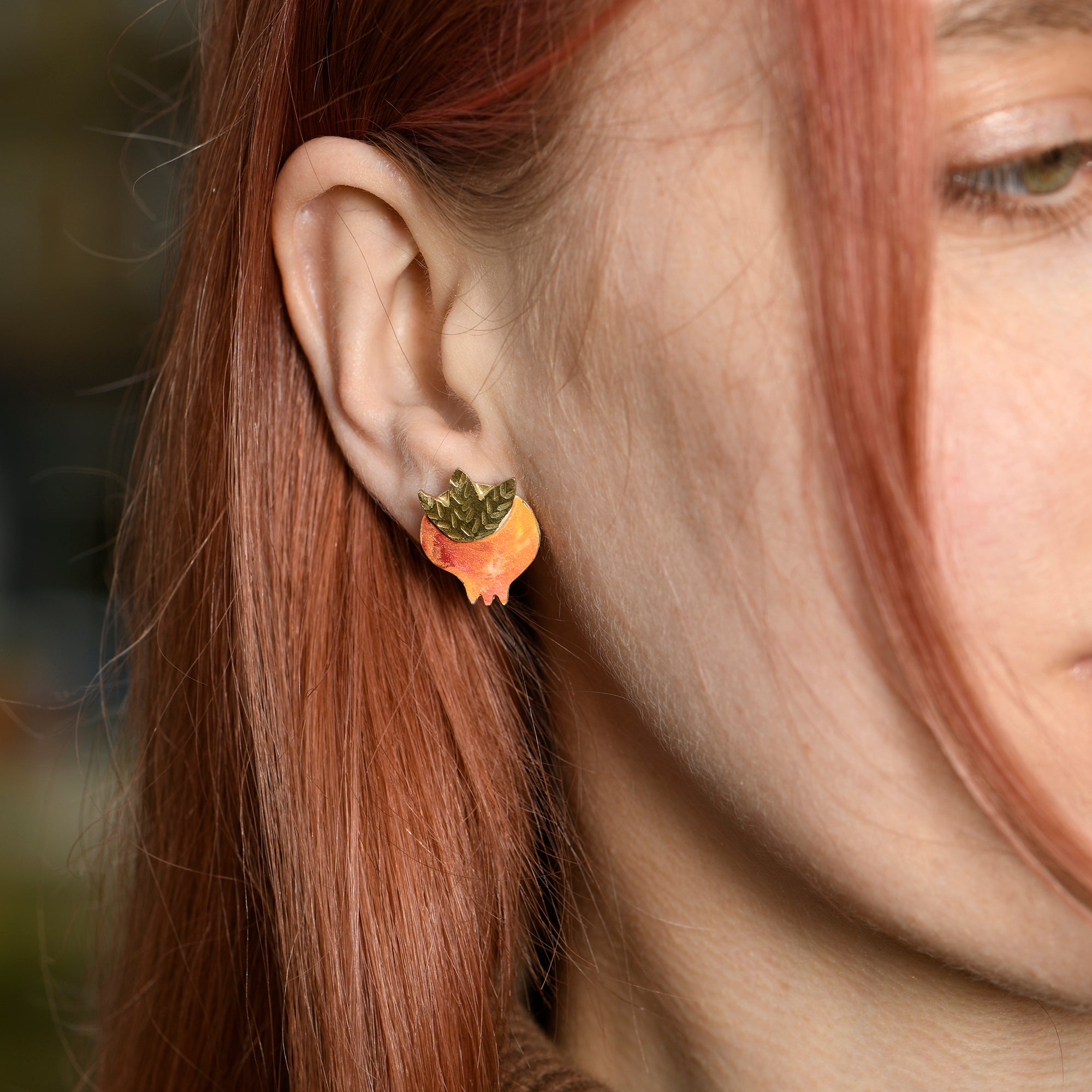 Orange Pomegranate Earrings