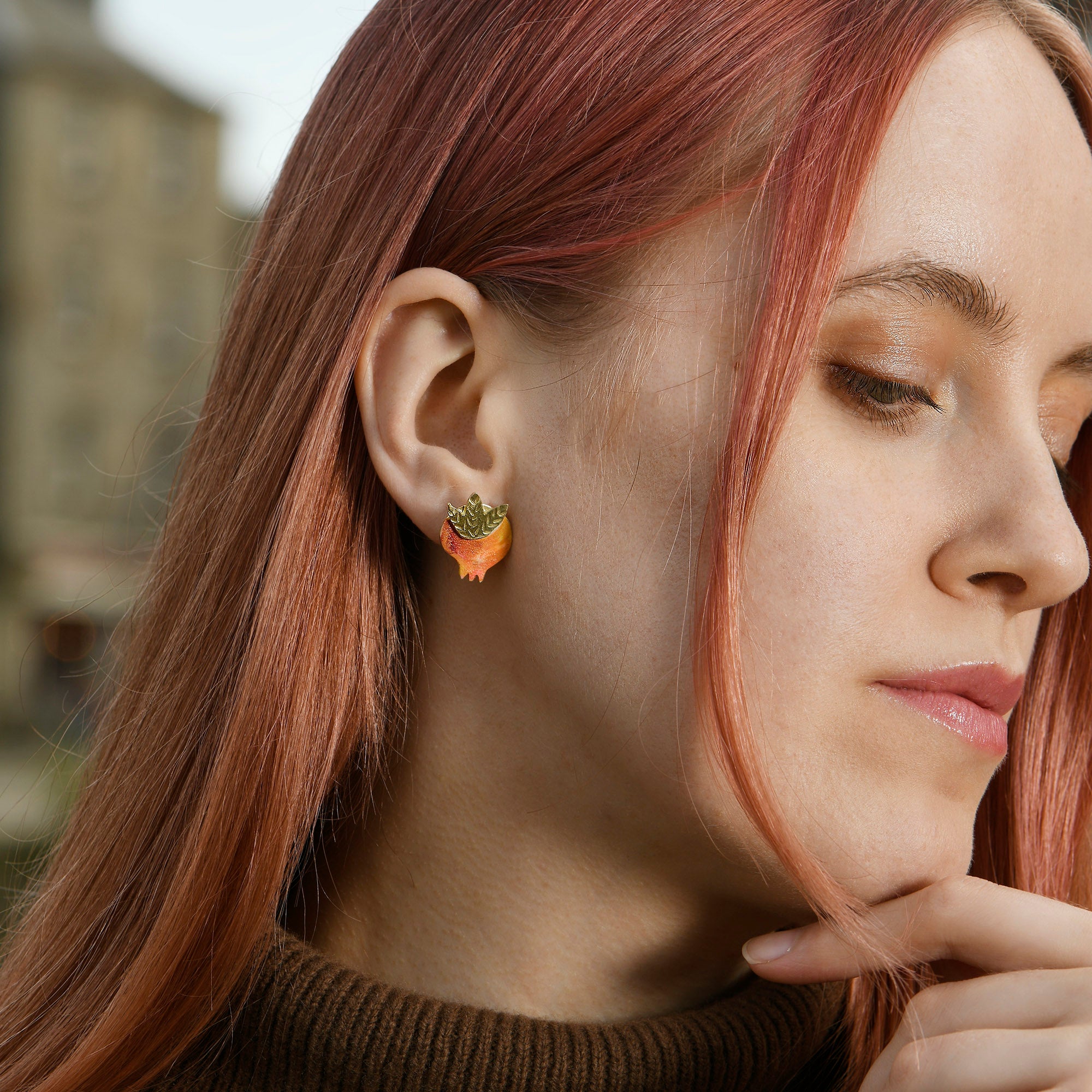 Orange Pomegranate Earrings