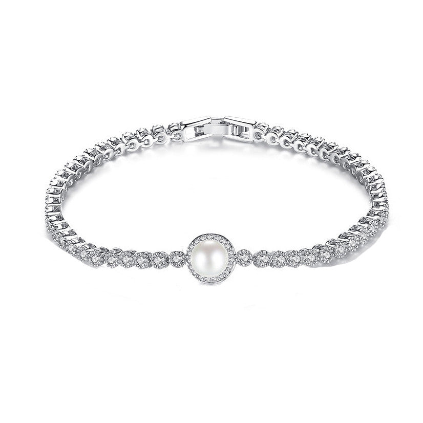 Val Pearl and Diamante Bridal Bracelet