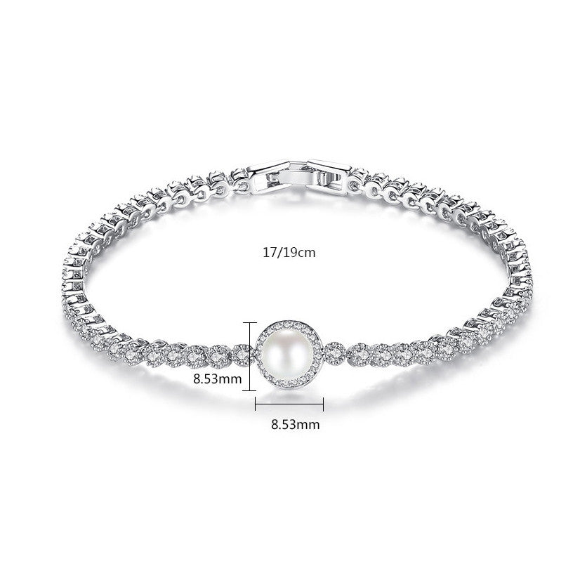 Val Pearl and Diamante Bridal Bracelet
