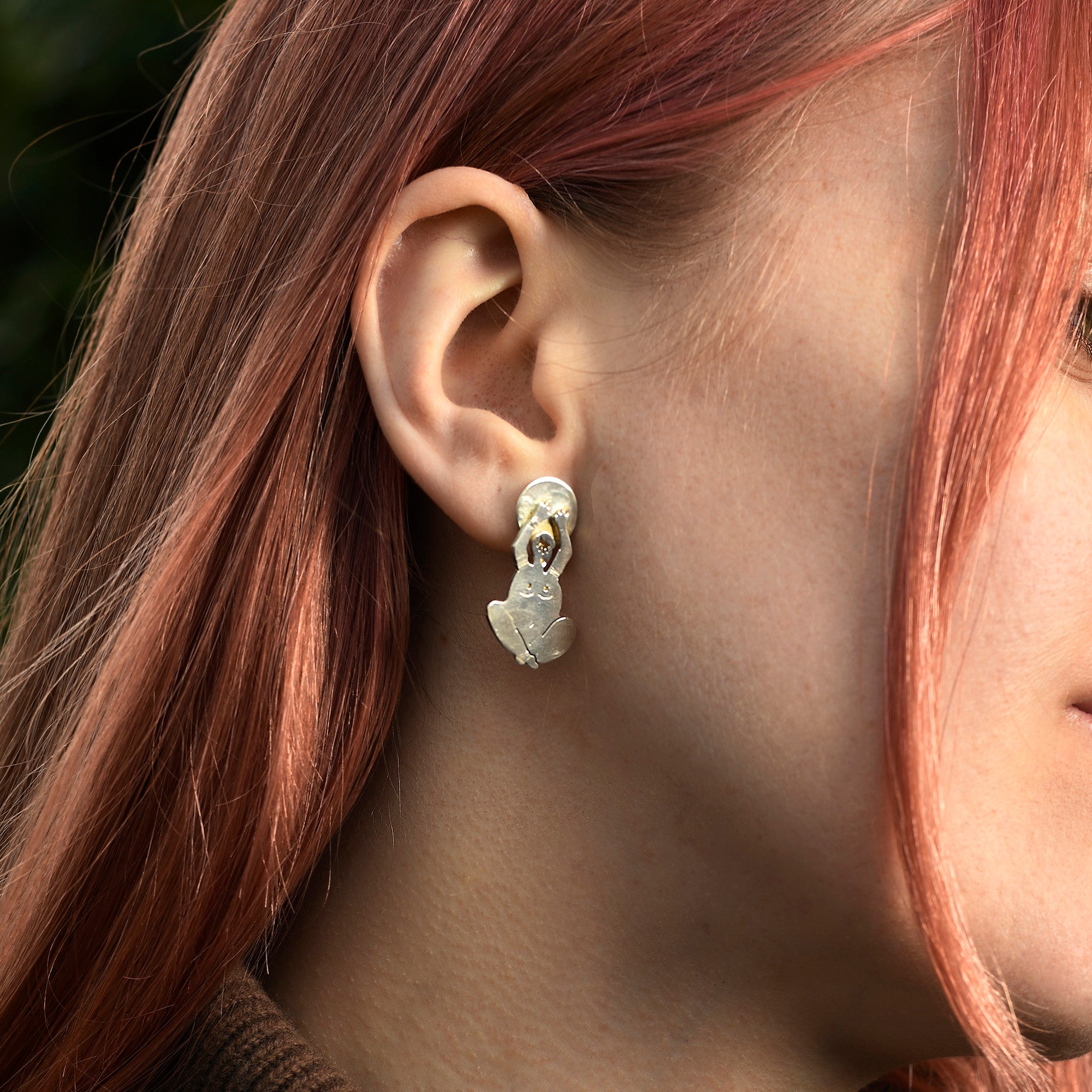 Sitting Woman Stud Earrings