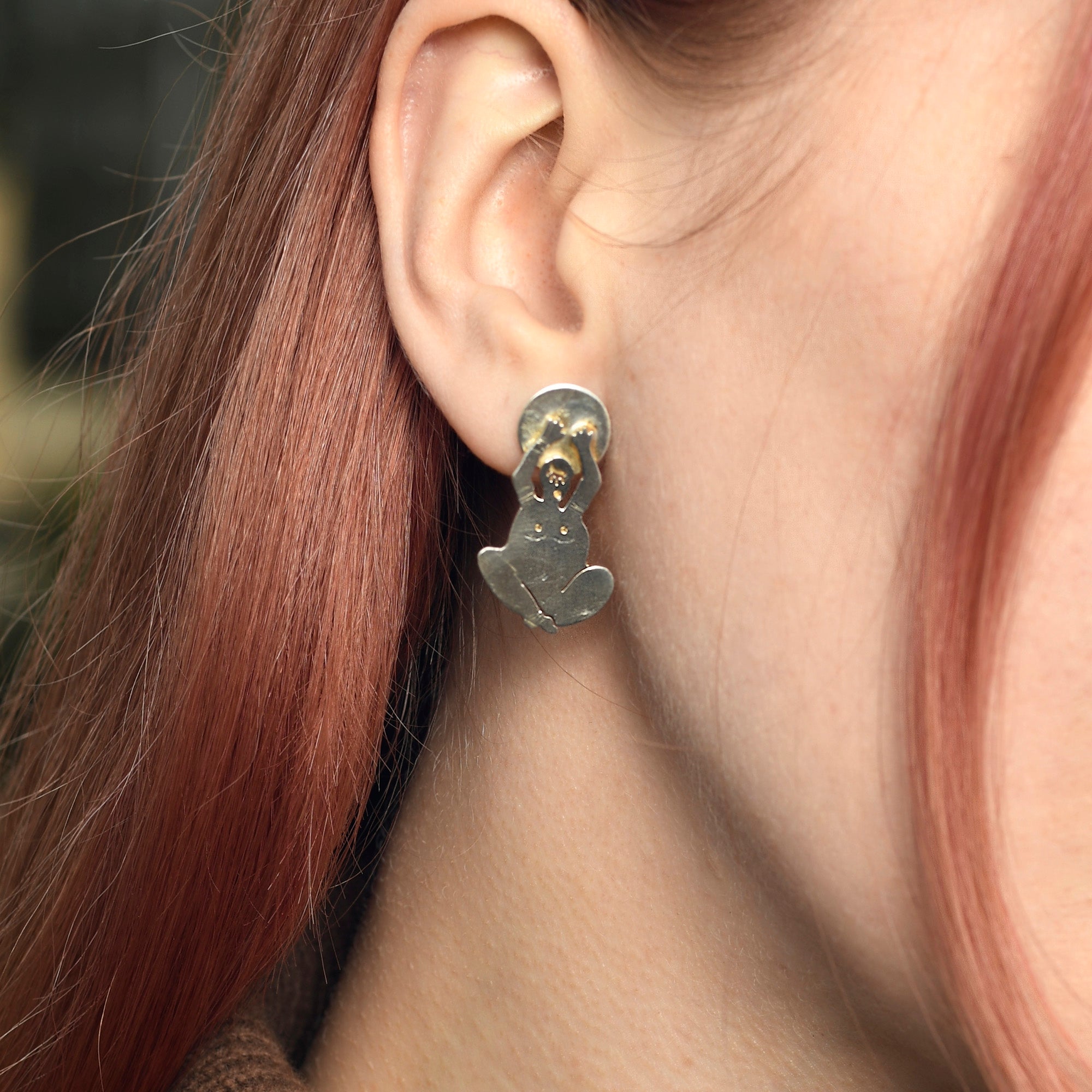 Sitting Woman Stud Earrings