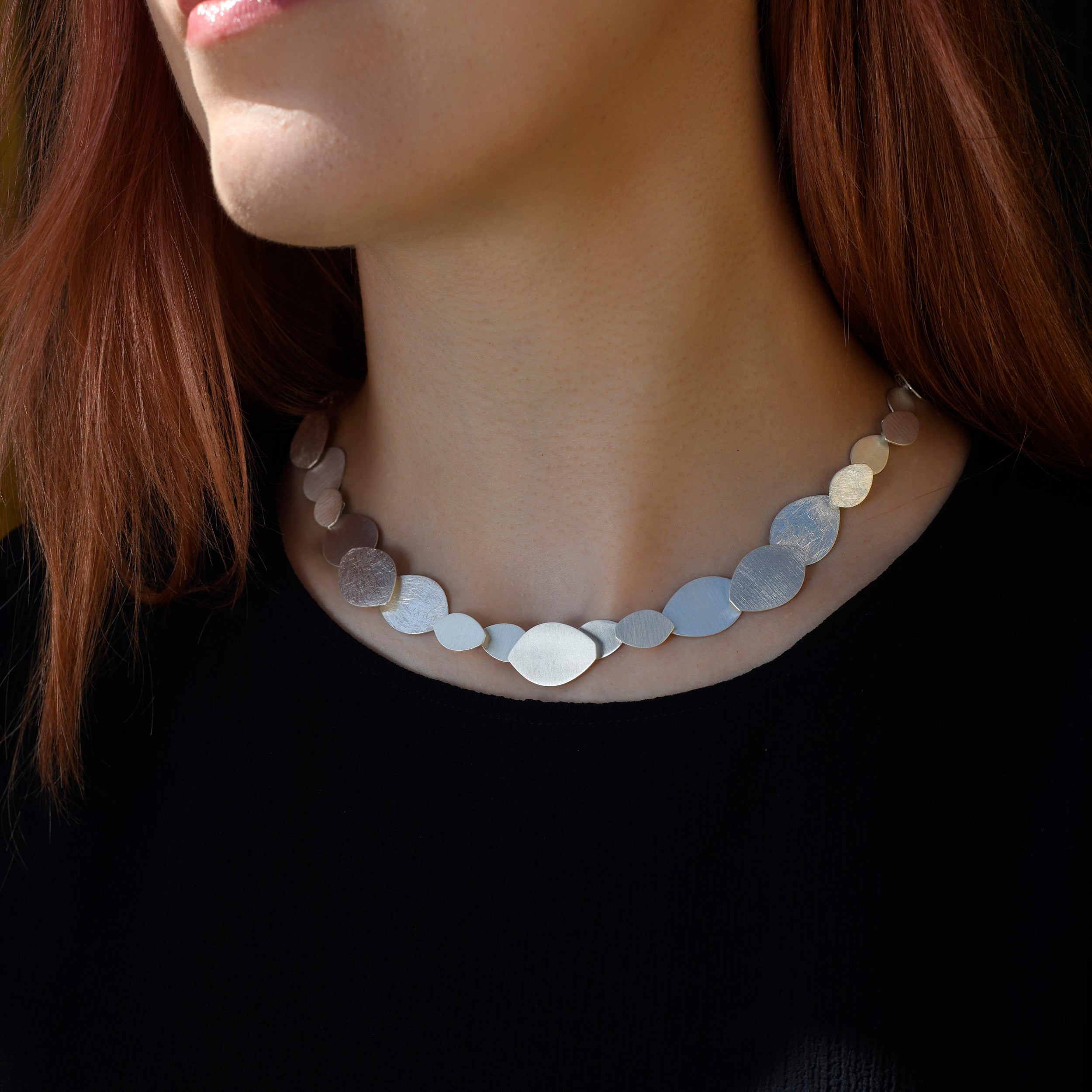 Silver Leaf Short Chain Necklace