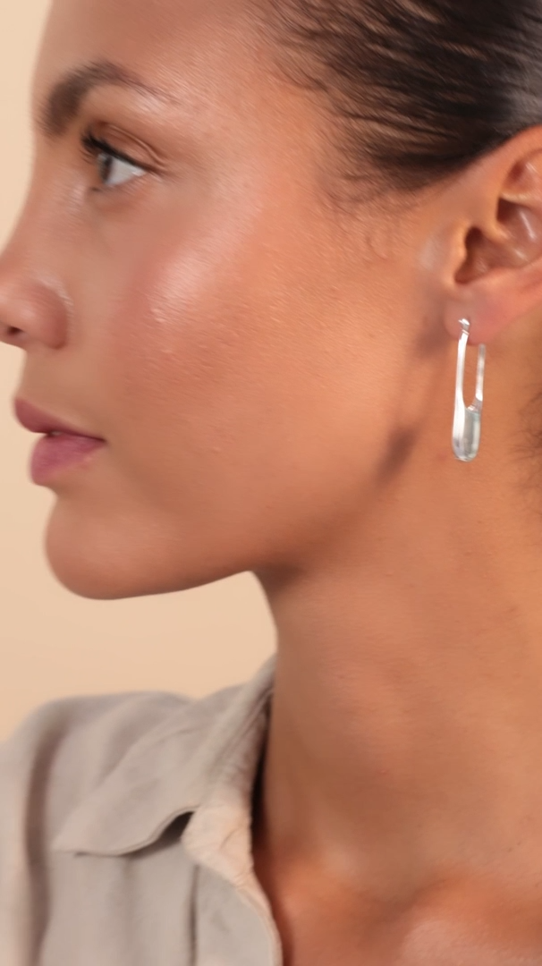 Streamline Silver Long Hoops